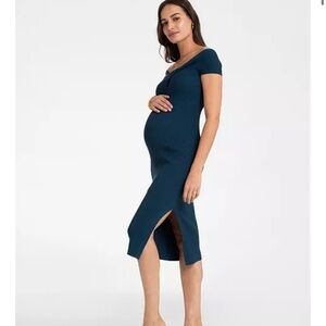 Elegant Teal Maternity Dress